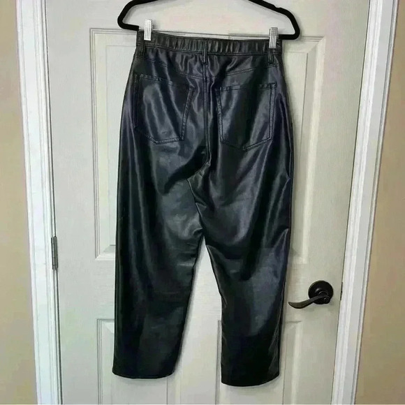 Abercrombie & Fitch Women’s Ankle Straight Ultra High Rise Faux Leather Pants 10 - Picture 6 of 9